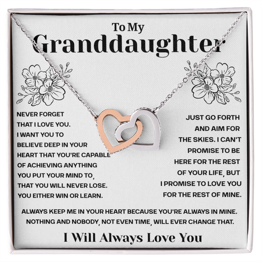 Granddaughter Gifts From Grandma Grandpa - To My Granddaughter Necklace With Heartfelt Message & Elegant Box, Jewelry Gift For Birthday, Graduation, Valentines, Mothers Day, Christmas & More