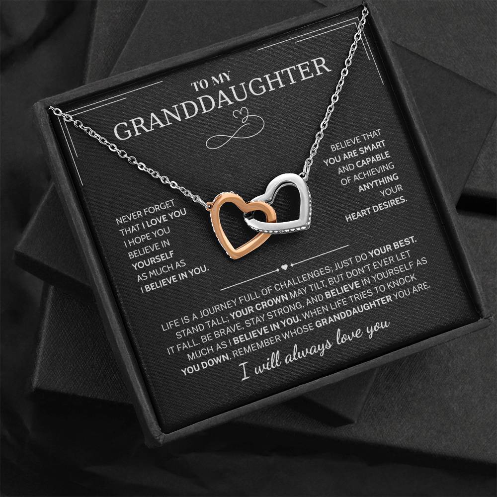 Granddaughter Gifts From Grandma Grandpa - To My Granddaughter Necklace With Heartfelt Message & Elegant Box, Jewelry Gift For Birthday, Graduation, Valentines, Mothers Day, Christmas & More