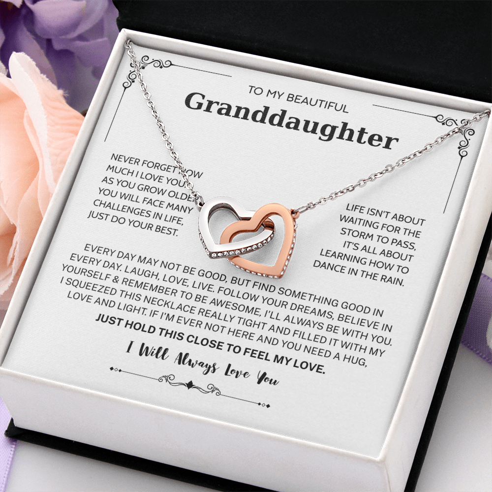 Granddaughter Gifts From Grandma Grandpa - To My Granddaughter Necklace With Heartfelt Message & Elegant Box, Jewelry Gift For Birthday, Graduation, Valentines, Mothers Day, Christmas & More