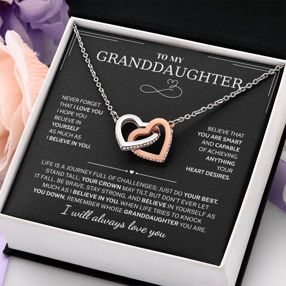 Granddaughter Gifts From Grandma Grandpa - To My Granddaughter Necklace With Heartfelt Message & Elegant Box, Jewelry Gift For Birthday, Graduation, Valentines, Mothers Day, Christmas & More