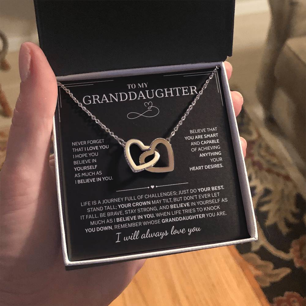 Granddaughter Gifts From Grandma Grandpa - To My Granddaughter Necklace With Heartfelt Message & Elegant Box, Jewelry Gift For Birthday, Graduation, Valentines, Mothers Day, Christmas & More
