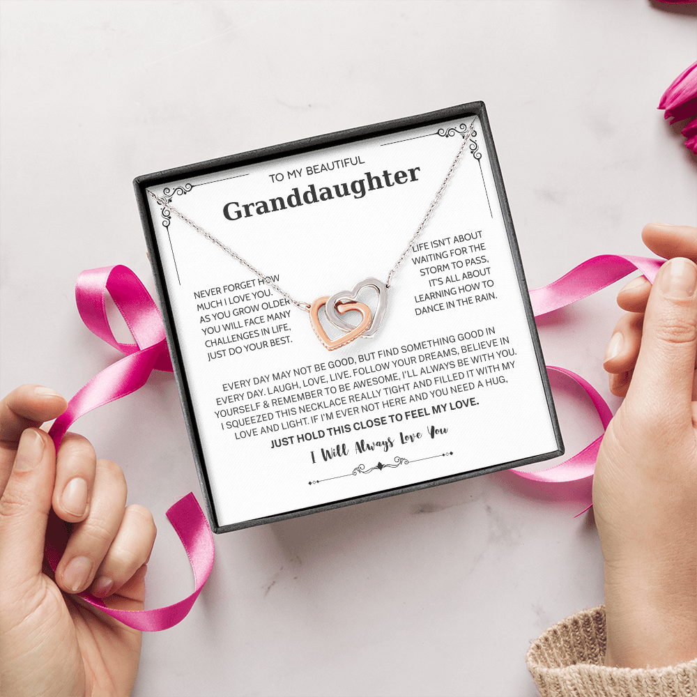Granddaughter Gifts From Grandma Grandpa - To My Granddaughter Necklace With Heartfelt Message & Elegant Box, Jewelry Gift For Birthday, Graduation, Valentines, Mothers Day, Christmas & More