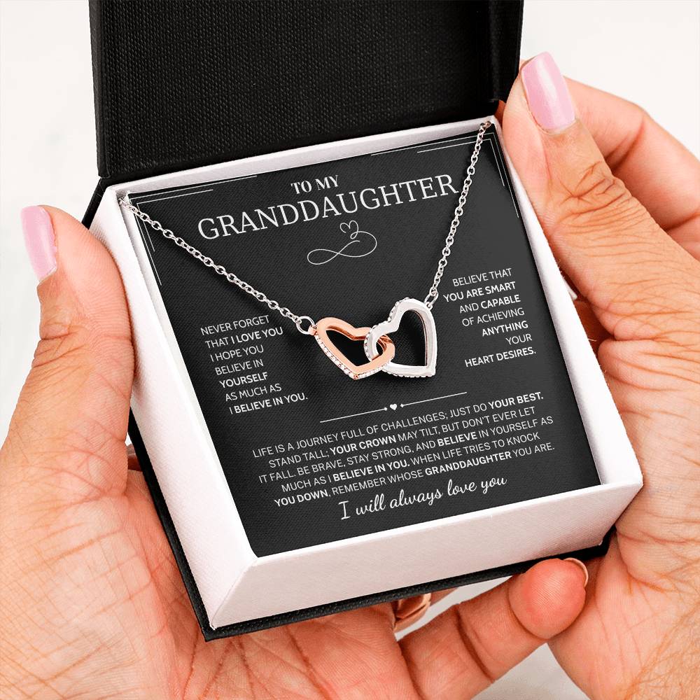 Granddaughter Gifts From Grandma Grandpa - To My Granddaughter Necklace With Heartfelt Message & Elegant Box, Jewelry Gift For Birthday, Graduation, Valentines, Mothers Day, Christmas & More