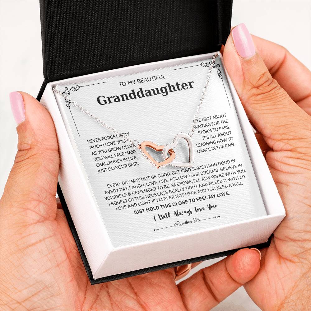 Granddaughter Gifts From Grandma Grandpa - To My Granddaughter Necklace With Heartfelt Message & Elegant Box, Jewelry Gift For Birthday, Graduation, Valentines, Mothers Day, Christmas & More