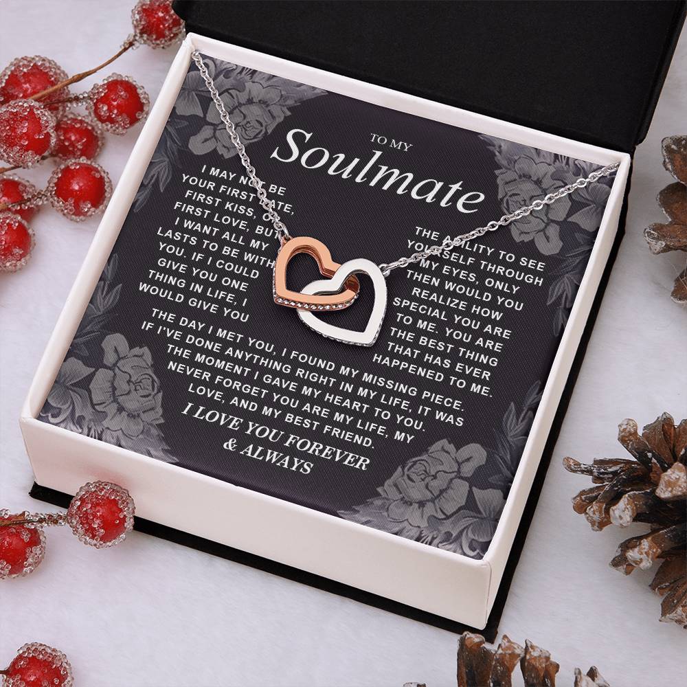 B0CR2ZTVDT VIRAGIL To My Soulmate Necklace Gift for Wife, Girlfriend, Fiancée - Anniversary, Valentine's Day Necklace Gift Soul Mates Gift, Soulmate Jewelry Birthday Gifts From Husband Interlocking Standard Box