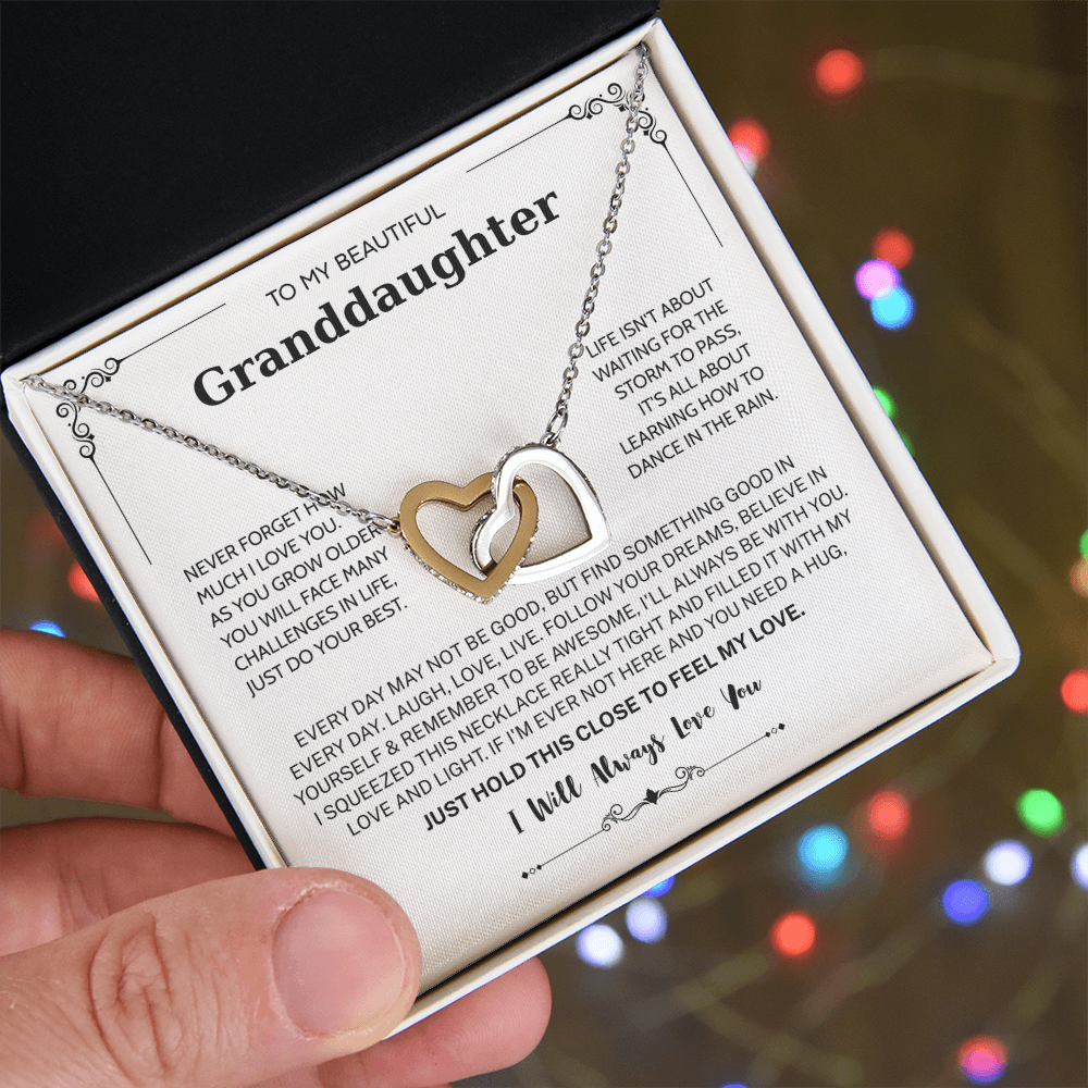 Granddaughter Gifts From Grandma Grandpa - To My Granddaughter Necklace With Heartfelt Message & Elegant Box, Jewelry Gift For Birthday, Graduation, Valentines, Mothers Day, Christmas & More