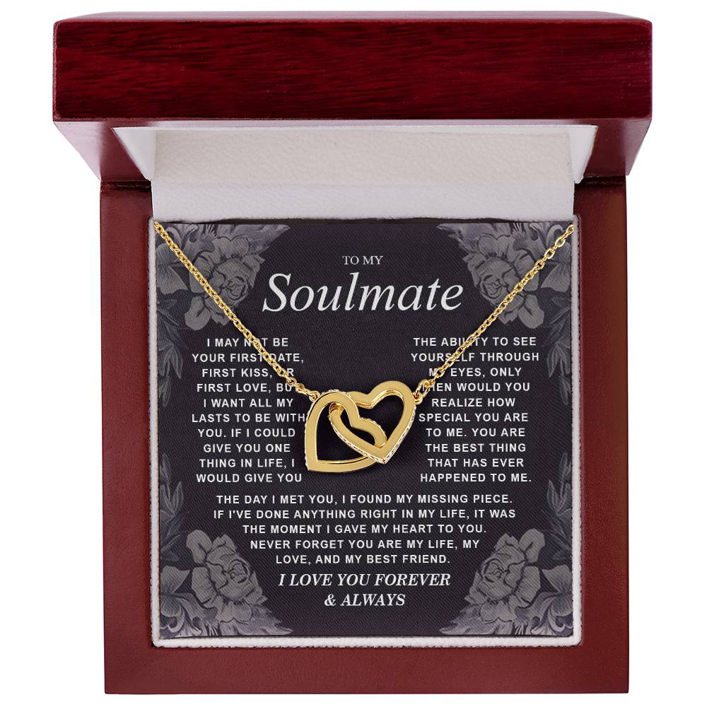 B0CR2ZTVDT VIRAGIL To My Soulmate Necklace Gift for Wife, Girlfriend, Fiancée - Anniversary, Valentine's Day Necklace Gift Soul Mates Gift, Soulmate Jewelry Birthday Gifts From Husband Interlocking Standard Box
