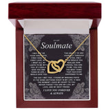 To My Soulmate Necklace Gift for Wife, Girlfriend, Fiancée - Anniversary, Valentine's Day Necklace Gift Soul Mates Gift, Soulmate Jewelry Birthday Gifts From Husband Interlocking Vip for GrandDaughter