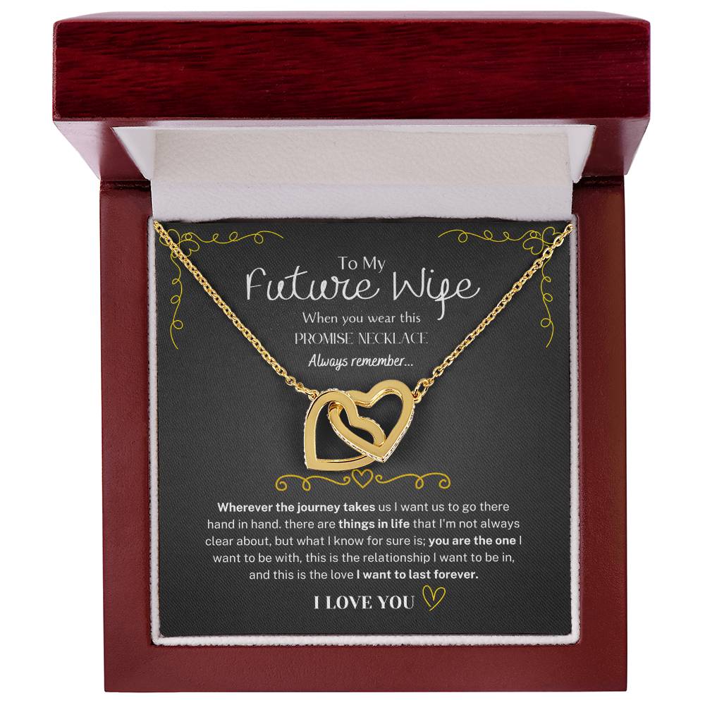 To My Future Wife Necklace – Promise Gift for Fiancée, Soulmate Necklace with Message Card & Gift Box, Romantic Jewelry for Her, Birthday or Engagement Present