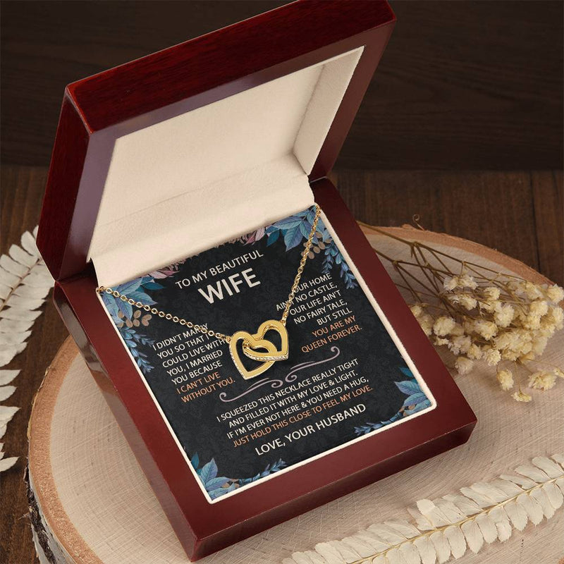 To My Beautiful Wife Necklace With Message Card, Anniversary Birthday Gift for Wife, Wife Gift From Husband, Sentimental Gift for Wife, Birthday Gift for Wife on Valentine Gifts To Wife from Husband vs2 Interlocking Vip for GrandDaughter