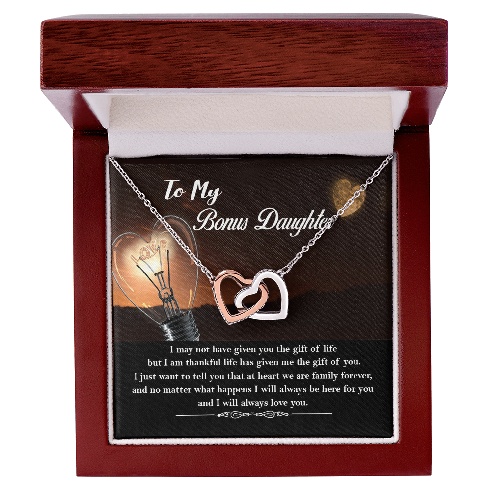 Personalized to My Bonus Daughter Necklace, Bonus Daughter Gift, Step Daughter Gift from Stepmom, Step Daughter Gift from Step Dad, Stepdaughter Pendant Necklaces Styles Necklace