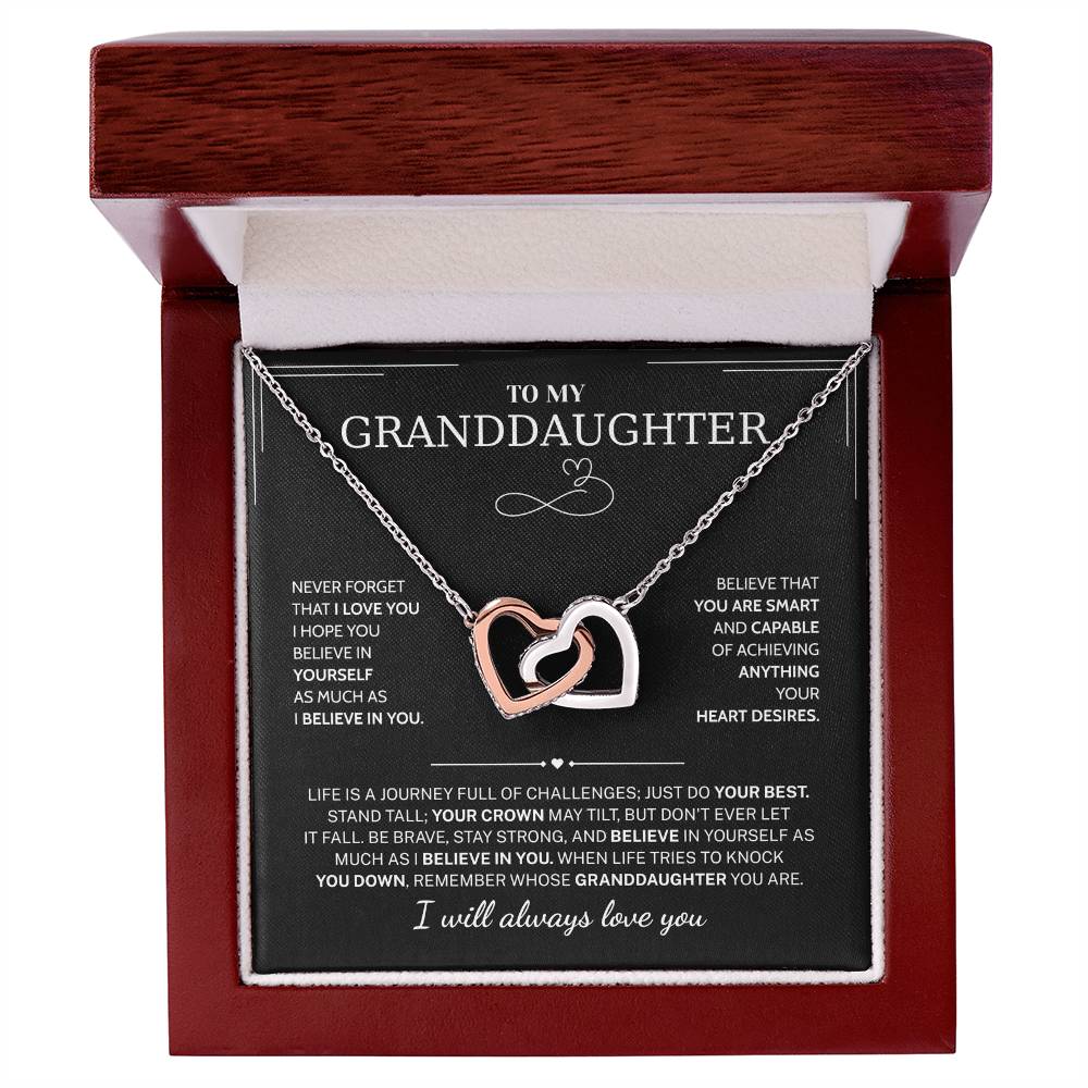 Granddaughter Gifts From Grandma Grandpa - To My Granddaughter Necklace With Heartfelt Message & Elegant Box, Jewelry Gift For Birthday, Graduation, Valentines, Mothers Day, Christmas & More
