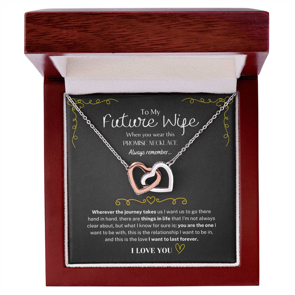 To My Future Wife Necklace – Promise Gift for Fiancée, Soulmate Necklace with Message Card & Gift Box, Romantic Jewelry for Her, Birthday or Engagement Present