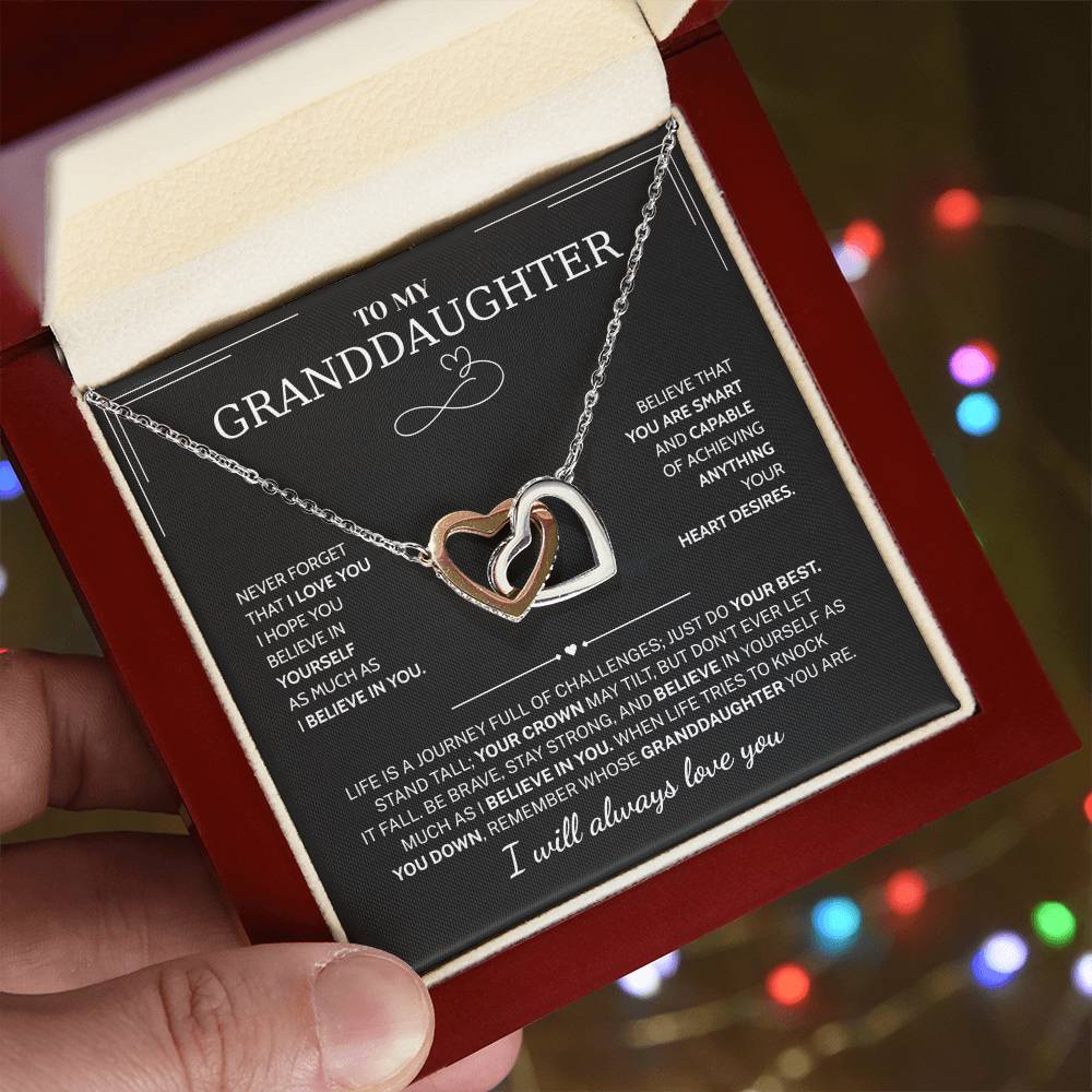 Granddaughter Gifts From Grandma Grandpa - To My Granddaughter Necklace With Heartfelt Message & Elegant Box, Jewelry Gift For Birthday, Graduation, Valentines, Mothers Day, Christmas & More