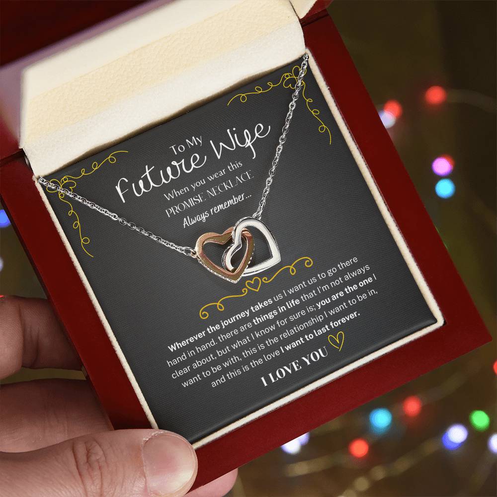 To My Future Wife Necklace – Promise Gift for Fiancée, Soulmate Necklace with Message Card & Gift Box, Romantic Jewelry for Her, Birthday or Engagement Present
