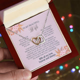 Gifts To My Beautiful Wife Necklace Sentimental Gift For Wife Valentines Day Gift To My Wife Necklace With Heartfelt my Everything Message Card, Wife Gift From Husband Soulmate Necklace For Her Interlocking Vip for GrandDaughter