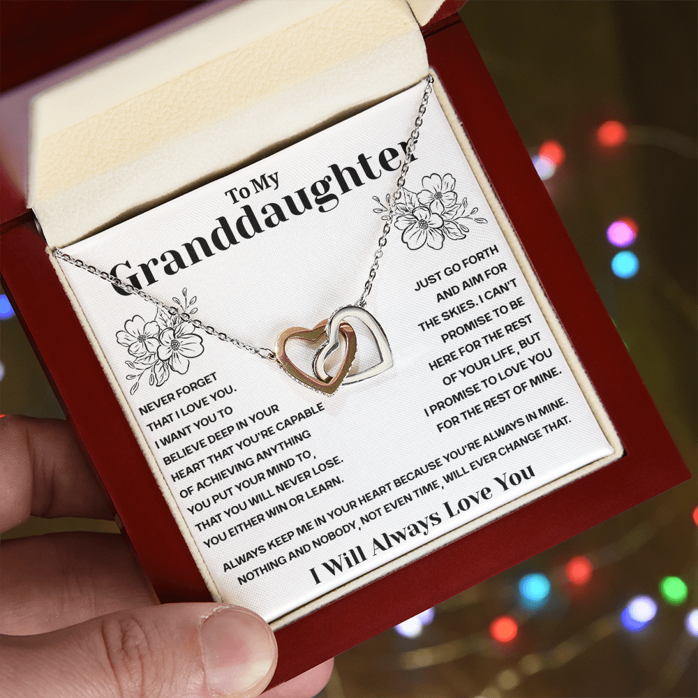 Granddaughter Gifts From Grandma Grandpa - To My Granddaughter Necklace With Heartfelt Message & Elegant Box, Jewelry Gift For Birthday, Graduation, Valentines, Mothers Day, Christmas & More