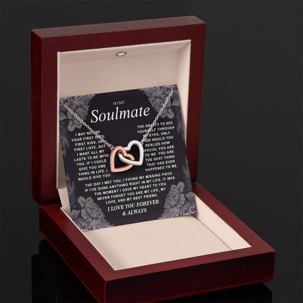 B0CR2ZTVDT VIRAGIL To My Soulmate Necklace Gift for Wife, Girlfriend, Fiancée - Anniversary, Valentine's Day Necklace Gift Soul Mates Gift, Soulmate Jewelry Birthday Gifts From Husband Interlocking Standard Box