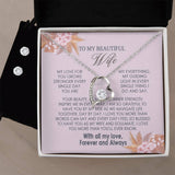 Gifts To My Beautiful Wife Necklace Sentimental Gift For Wife Valentines Day Gift To My Wife Necklace With Heartfelt my Everything Message Card, Wife Gift From Husband Soulmate Necklace For Her Forever love FOr Granddaughter Vippppppp