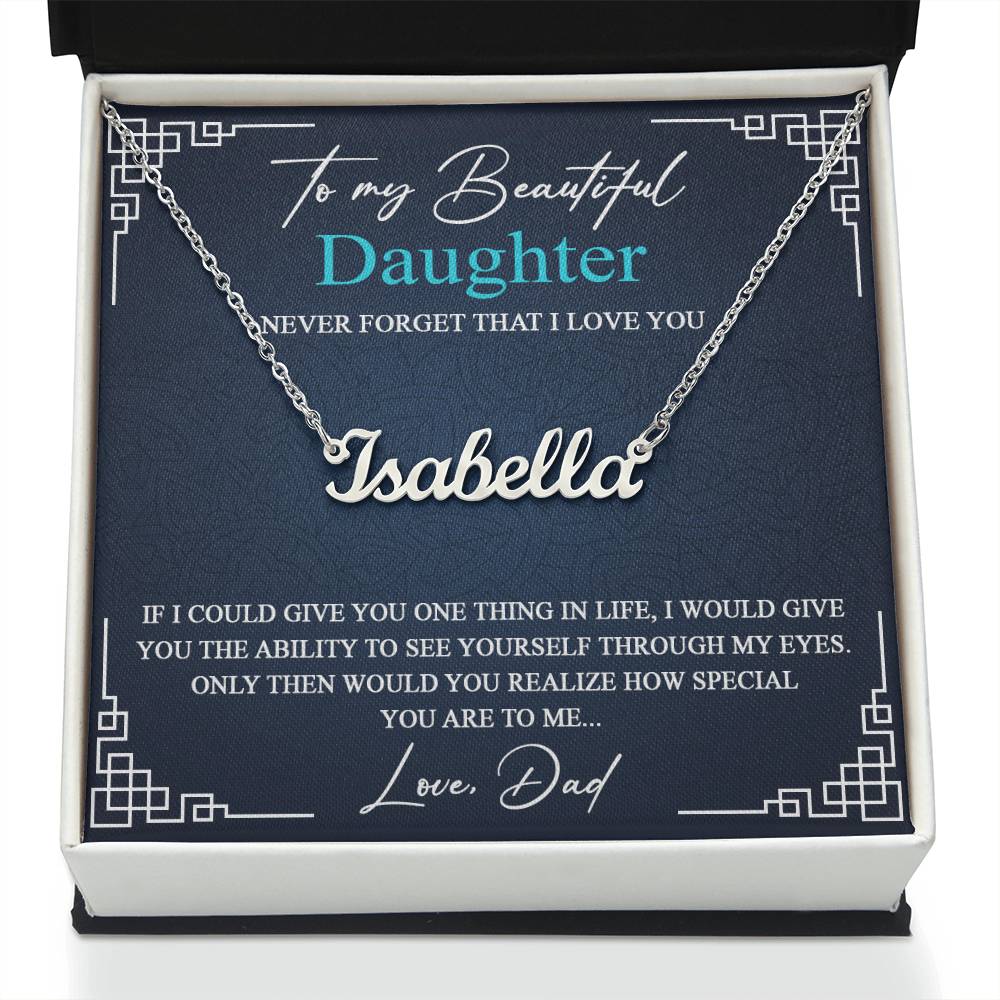 GiftsfordaughterCustomname_12 VIRAGIL Custom Name Necklace for Daughter From Dad with Message Card Necklace with Luxury Box gifts on Christmas, Birthday