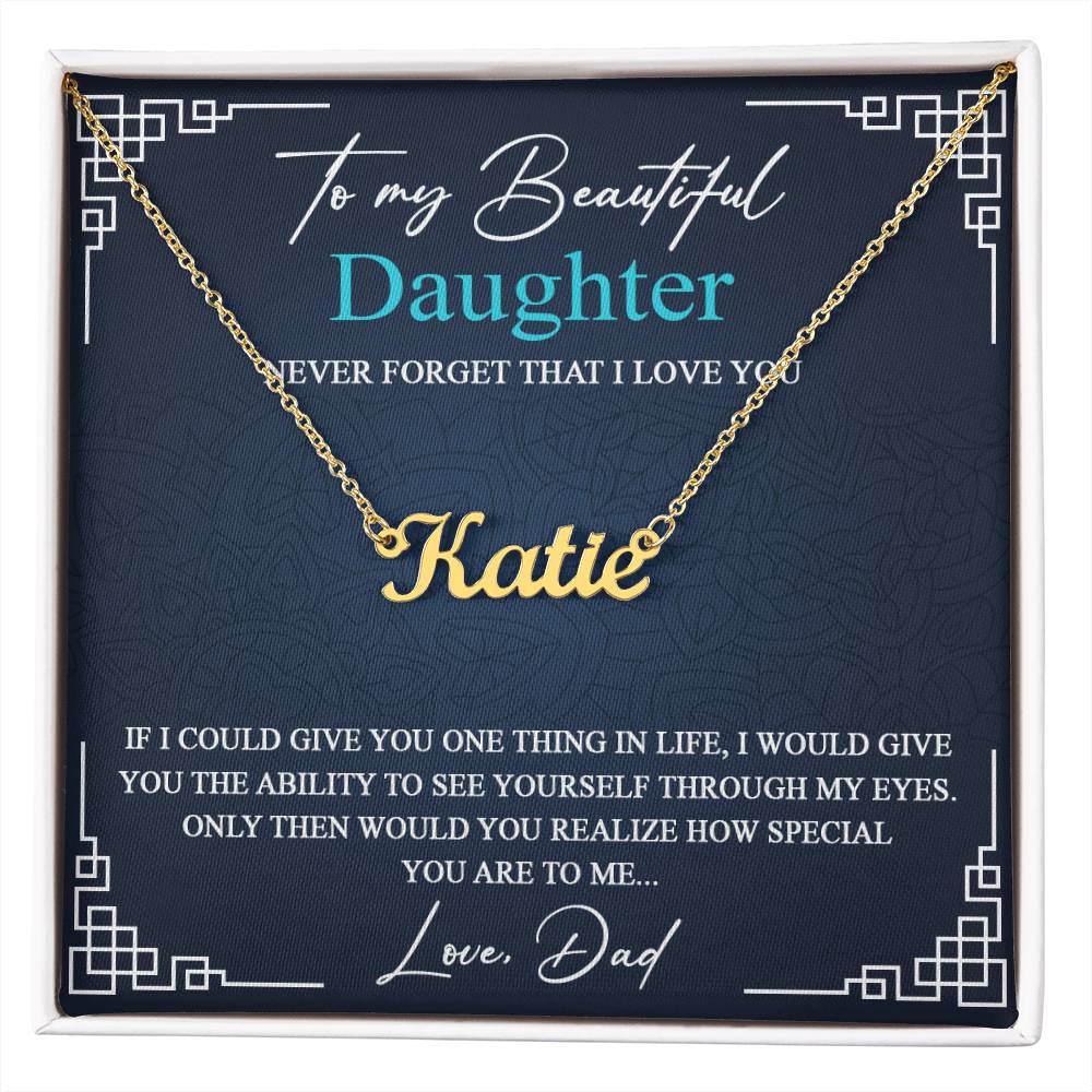 GiftsfordaughterCustomname_12 VIRAGIL Custom Name Necklace for Daughter From Dad with Message Card Necklace with Luxury Box gifts on Christmas, Birthday
