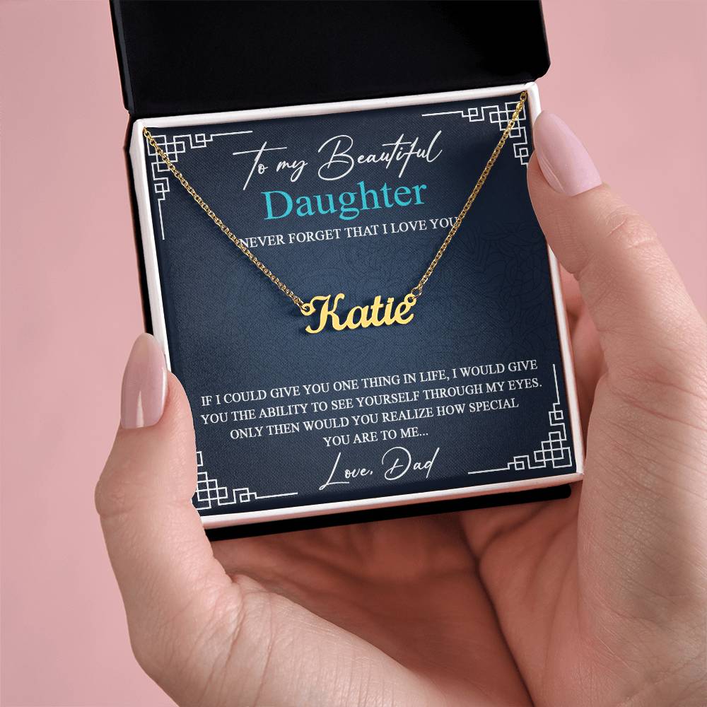 GiftsfordaughterCustomname_12 VIRAGIL Custom Name Necklace for Daughter From Dad with Message Card Necklace with Luxury Box gifts on Christmas, Birthday