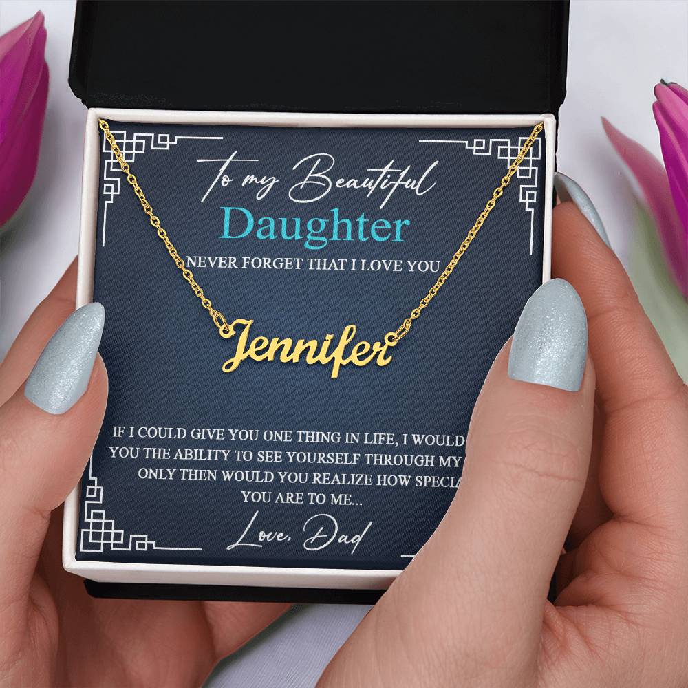GiftsfordaughterCustomname_12 VIRAGIL Custom Name Necklace for Daughter From Dad with Message Card Necklace with Luxury Box gifts on Christmas, Birthday