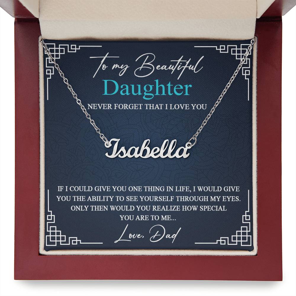 GiftsfordaughterCustomname_12 VIRAGIL Custom Name Necklace for Daughter From Dad with Message Card Necklace with Luxury Box gifts on Christmas, Birthday