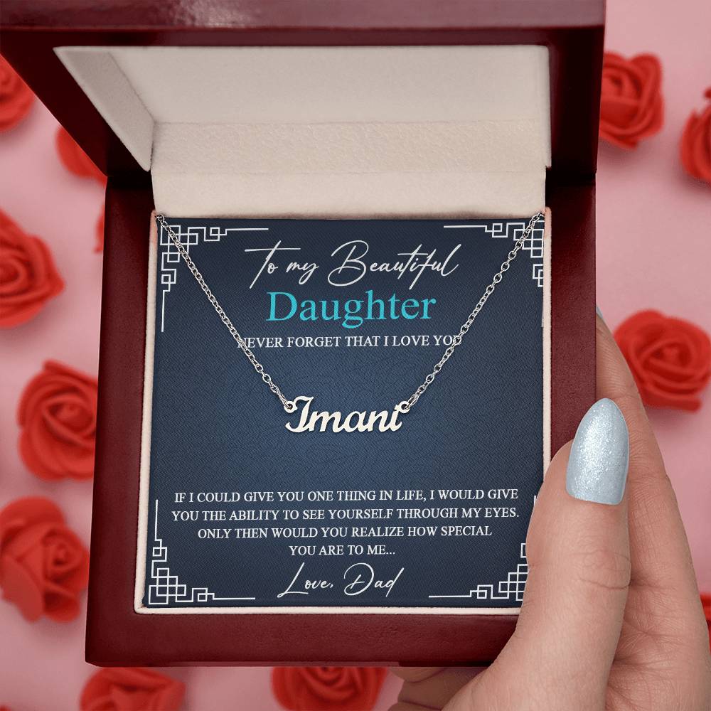 GiftsfordaughterCustomname_12 VIRAGIL Custom Name Necklace for Daughter From Dad with Message Card Necklace with Luxury Box gifts on Christmas, Birthday