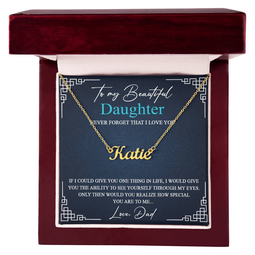 GiftsfordaughterCustomname_12 VIRAGIL Custom Name Necklace for Daughter From Dad with Message Card Necklace with Luxury Box gifts on Christmas, Birthday