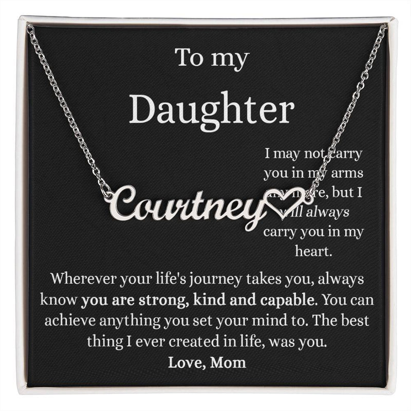 VIRAGIL To My Daughter Custom Name Necklace Necklace with Luxury Box gifts on Christmas, Birthday