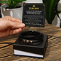 To My Man Braided Leather Bracelet – “Love You Forever” Stainless Steel Bracelet, Romantic Gift from Girlfriend or Wife for Husband, Boyfriend, Brother, Gift Box Included