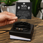 To My Man Braided Leather Bracelet – “Love You Forever” Stainless Steel Bracelet, Romantic Gift from Girlfriend or Wife for Husband, Boyfriend, Brother, Gift Box Included