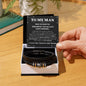 To My Man Braided Leather Bracelet – “Love You Forever” Stainless Steel Bracelet, Romantic Gift from Girlfriend or Wife for Husband, Boyfriend, Brother, Gift Box Included