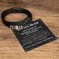 To My Man Braided Leather Bracelet – “Love You Forever” Stainless Steel Bracelet, Romantic Gift from Girlfriend or Wife for Husband, Boyfriend, Brother, Gift Box Included