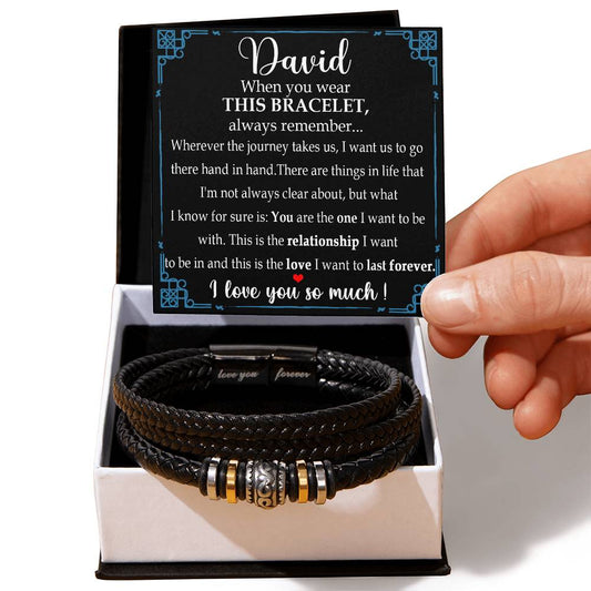 Promise Gift for Him Bracelet, Promise Bracelet for Him, Men, Boyfriend Always Linked Together Anniversary Valentines Gifts Sentimental for Husband Valentine's Day Gifts for Boyfriend Foever Bracelet VIPPPP