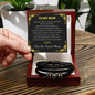 To My Man Braided Leather Bracelet – “Love You Forever” Stainless Steel Bracelet, Romantic Gift from Girlfriend or Wife for Husband, Boyfriend, Brother, Gift Box Included