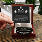 To My Man Braided Leather Bracelet – “Love You Forever” Stainless Steel Bracelet, Romantic Gift from Girlfriend or Wife for Husband, Boyfriend, Brother, Gift Box Included