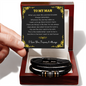 To My Man Braided Leather Bracelet – “Love You Forever” Stainless Steel Bracelet, Romantic Gift from Girlfriend or Wife for Husband, Boyfriend, Brother, Gift Box Included
