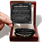 To My Man Braided Leather Bracelet – “Love You Forever” Stainless Steel Bracelet, Romantic Gift from Girlfriend or Wife for Husband, Boyfriend, Brother, Gift Box Included