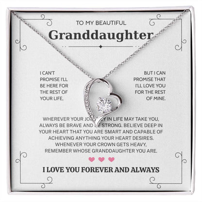 Granddaughter Gifts From Grandma Grandpa - To My Granddaughter Necklace With Heartfelt Message & Elegant Box, Jewelry Gift For Birthday, Graduation, Valentines, Mothers Day, Christmas & More