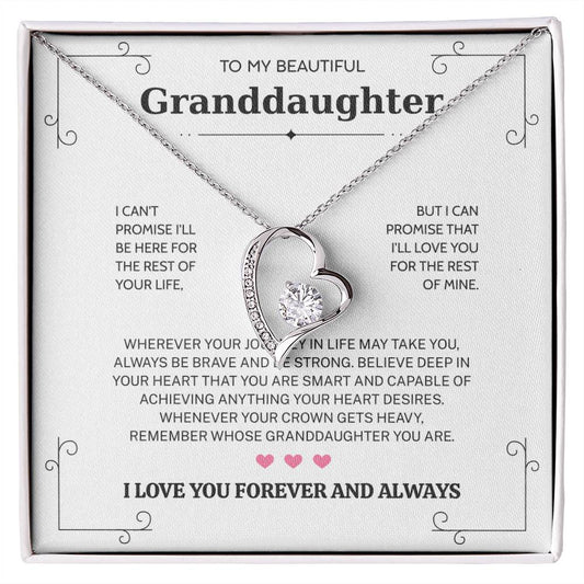 Granddaughter Gifts From Grandma Grandpa - To My Granddaughter Necklace With Heartfelt Message & Elegant Box, Jewelry Gift For Birthday, Graduation, Valentines, Mothers Day, Christmas & More