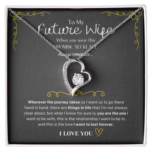 To My Future Wife Necklace - Promise Necklace For Her, Fiance Gifts For Her, Birthday Gifts For Future Wife With Message Card, To My Soulmate Necklace For Women Women Romantic Jewelry With Message Card, Gift Box