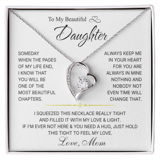 To My Daughter Necklace from Dad – Christmas Gift for Daughter or Daughter-in-Law, Birthday Jewelry for Women, Valentine's Day & Mother's Day Present