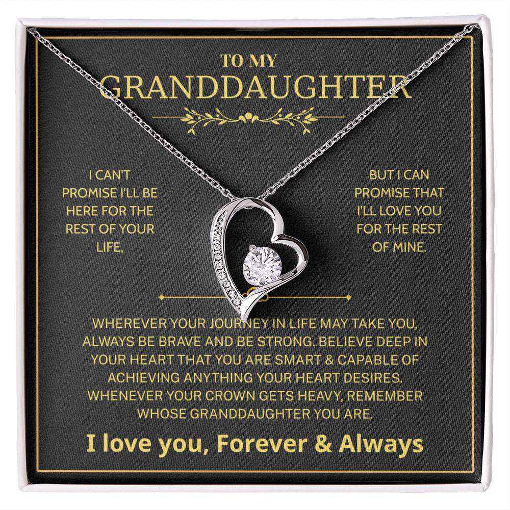 Granddaughter Gifts From Grandma Grandpa - To My Granddaughter Necklace With Heartfelt Message & Elegant Box, Jewelry Gift For Birthday, Graduation, Valentines, Mothers Day, Christmas & More