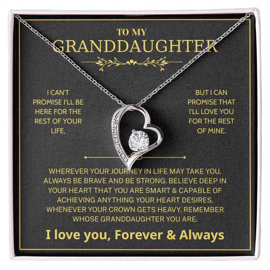 Granddaughter Gifts From Grandma Grandpa - To My Granddaughter Necklace With Heartfelt Message & Elegant Box, Jewelry Gift For Birthday, Graduation, Valentines, Mothers Day, Christmas & More