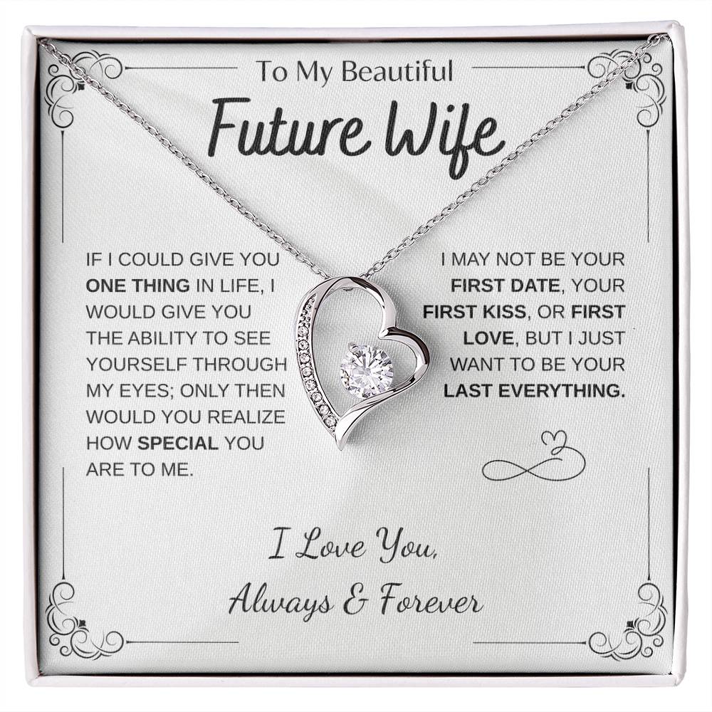 To My Future Wife Necklace - Promise Necklace For Her, Fiance Gifts For Her, Birthday Gifts For Future Wife With Message Card, To My Soulmate Necklace For Women Women Romantic Jewelry With Message Card, Gift Box