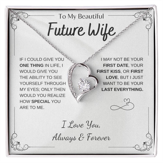 To My Future Wife Necklace - Promise Necklace For Her, Fiance Gifts For Her, Birthday Gifts For Future Wife With Message Card, To My Soulmate Necklace For Women Women Romantic Jewelry With Message Card, Gift Box