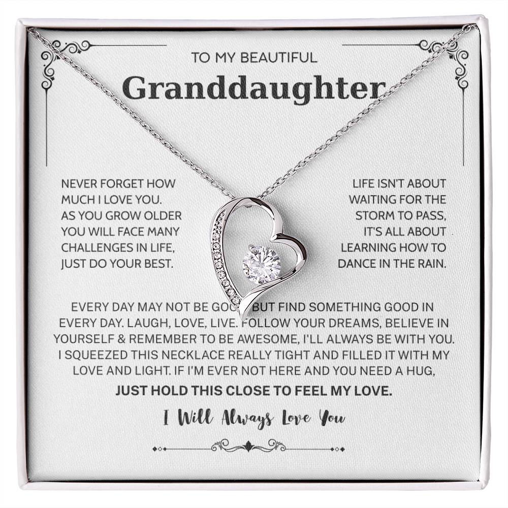 Granddaughter Gifts From Grandma Grandpa - To My Granddaughter Necklace With Heartfelt Message & Elegant Box, Jewelry Gift For Birthday, Graduation, Valentines, Mothers Day, Christmas & More