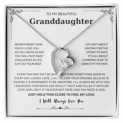 Granddaughter Gifts From Grandma Grandpa - To My Granddaughter Necklace With Heartfelt Message & Elegant Box, Jewelry Gift For Birthday, Graduation, Valentines, Mothers Day, Christmas & More